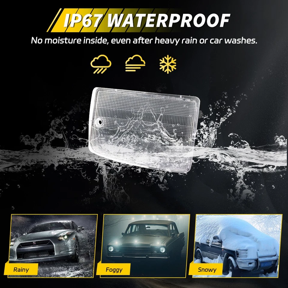 Luces de señalización laterales de esquina delantera con lente transparente de 2 piezas para Chevrolet Caprice 1987-1990 Foto 4 de 4