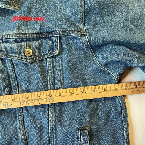 Vintage iDENTITY Men's XL Blue Denim Jacket Button Front Embroidered Logo 1140 image 4