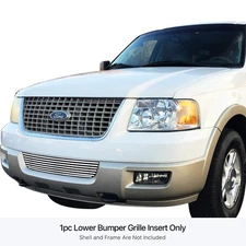 For Ford Expedition 03-06 1-Pc Polished 8x6 mm Horizontal Billet Bumper Grille