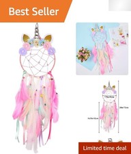 Beautiful Unicorn Hanging Decoration - Handmade 28'' Dream Catcher for Girls
