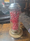 Vintage Coca-Cola Heavy Glass Straw Holder Dispenser Chrome Lid 1992 Coke Diner