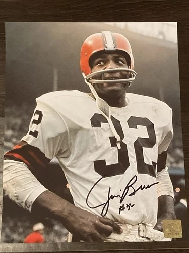 Jim Brown Autographed “Browns” Signed 8x10 Photo .HOF. W/COA