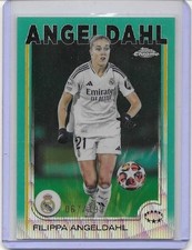 2025 Topps Chrome Women's Champions League Aqua Wave Refractor Filippa Angeldahl