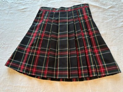 Parker School Uniform Skirt Girls 12 Red/Green Plaid Pleated w/Pocket