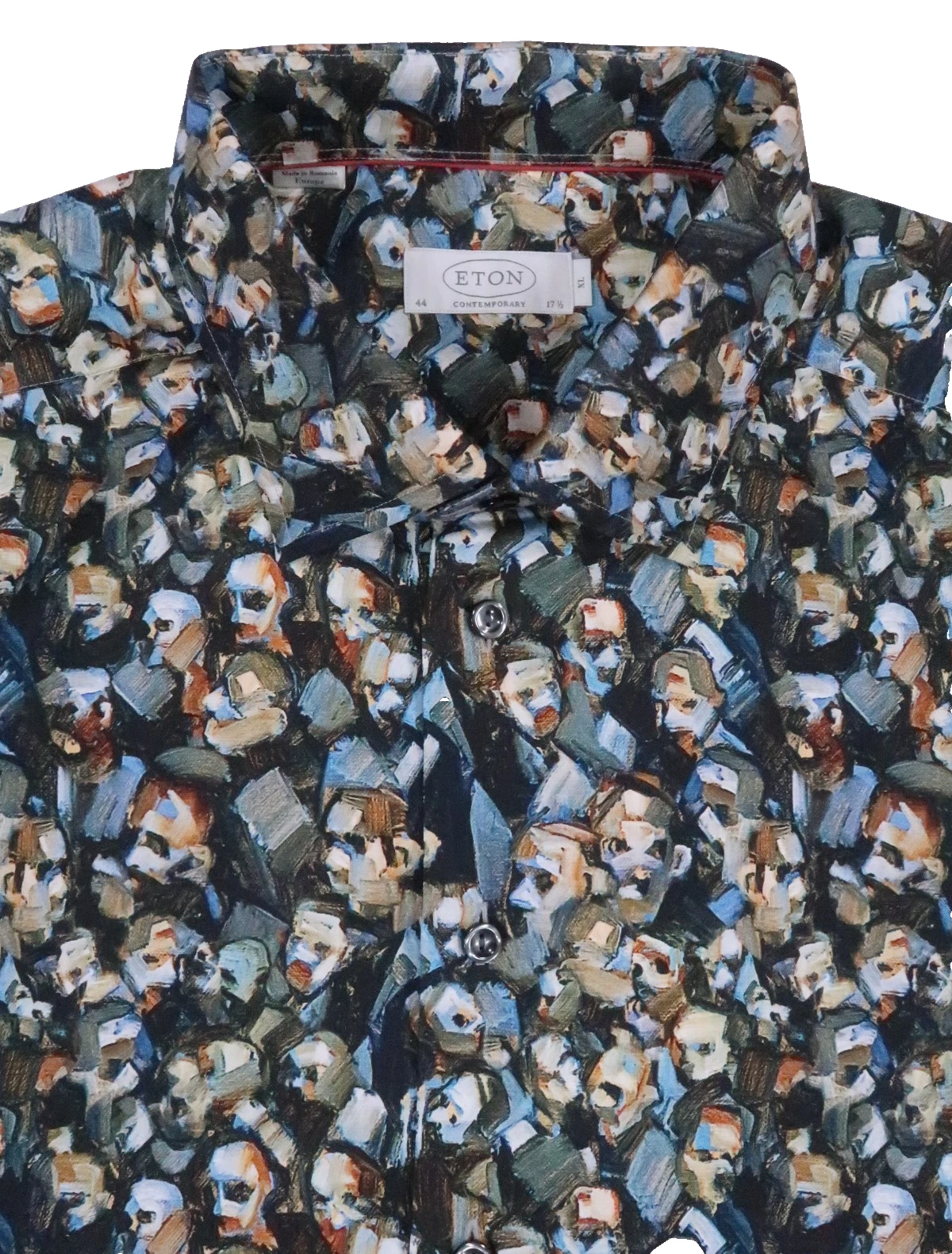 NEW ETON Sweden Contemporary cotton XL 44 17 1/2 dress shirt LS EXPRESSIONISM