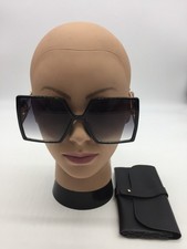 Dior Women's Square Oversized Black Designer Sunglasses 62-17-142 Grey Lenses