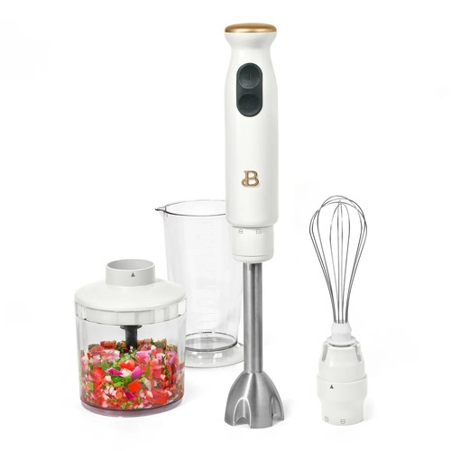 *BEAUTIFUL 4-PEICE Hand Blender 2 Speeds w/ Attachments White by Drew ...