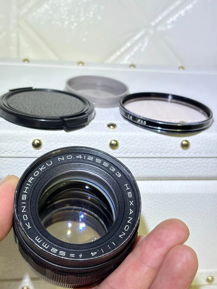 🚀🎁RARE《EXCELLENT+5》KONISHIROKU HEXANON 52mm F/1.4 Lens For KONICA F From JAPAN - Image 2 of 4