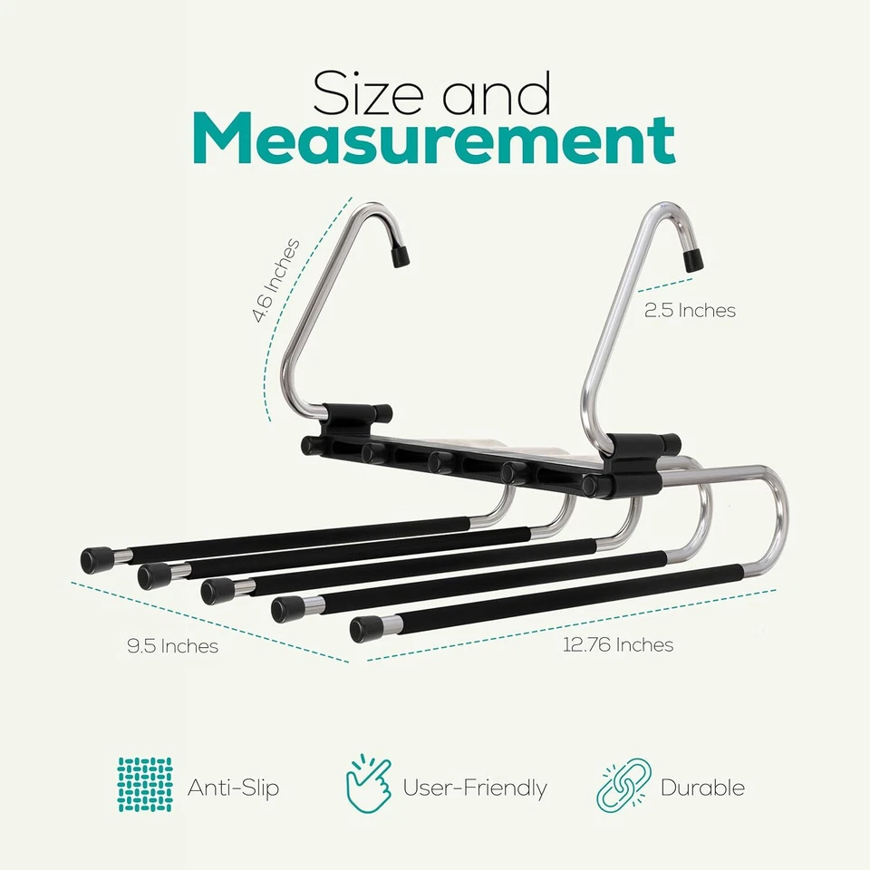 Pants Hangers Save Space Clothes Hanger with Stainless Steel Hook Utopia Home - Image 4 of 4