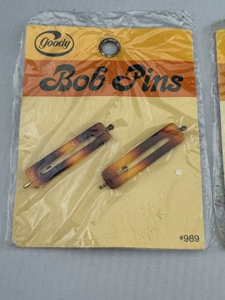 3 Pck’s VTG  Goody Bob Pins Pack Of 2 #989 Hair Accessories New 1975 Bobby USA - Image 2 of 4