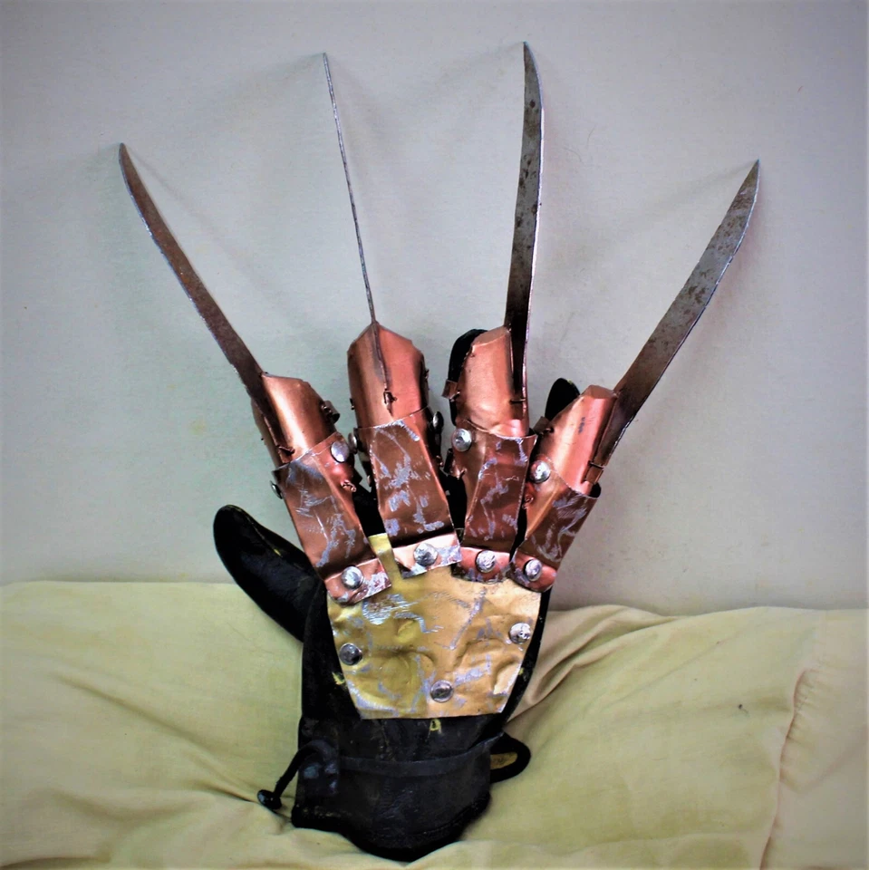 GUANTE de metal real Freddy Krueger garra Pesadilla en Elm Street utilería de cosplay Foto 2 de 4