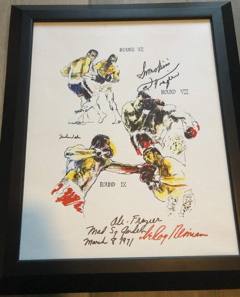 LeRoy Neiman Framed Print Muhammad Ali Smokin Joe Frazier boxing