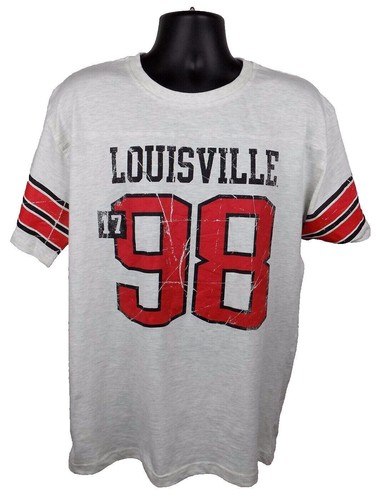 Louisville Cardinals Shirt Herren Large Weiß T-Shirt Neu