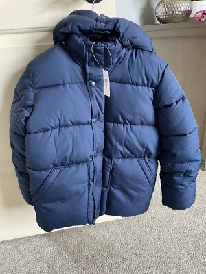 NWT GAP KIDS COLD CONTROL MAX Navy Blue Parka Removable Hood Fleece Lined M (8)