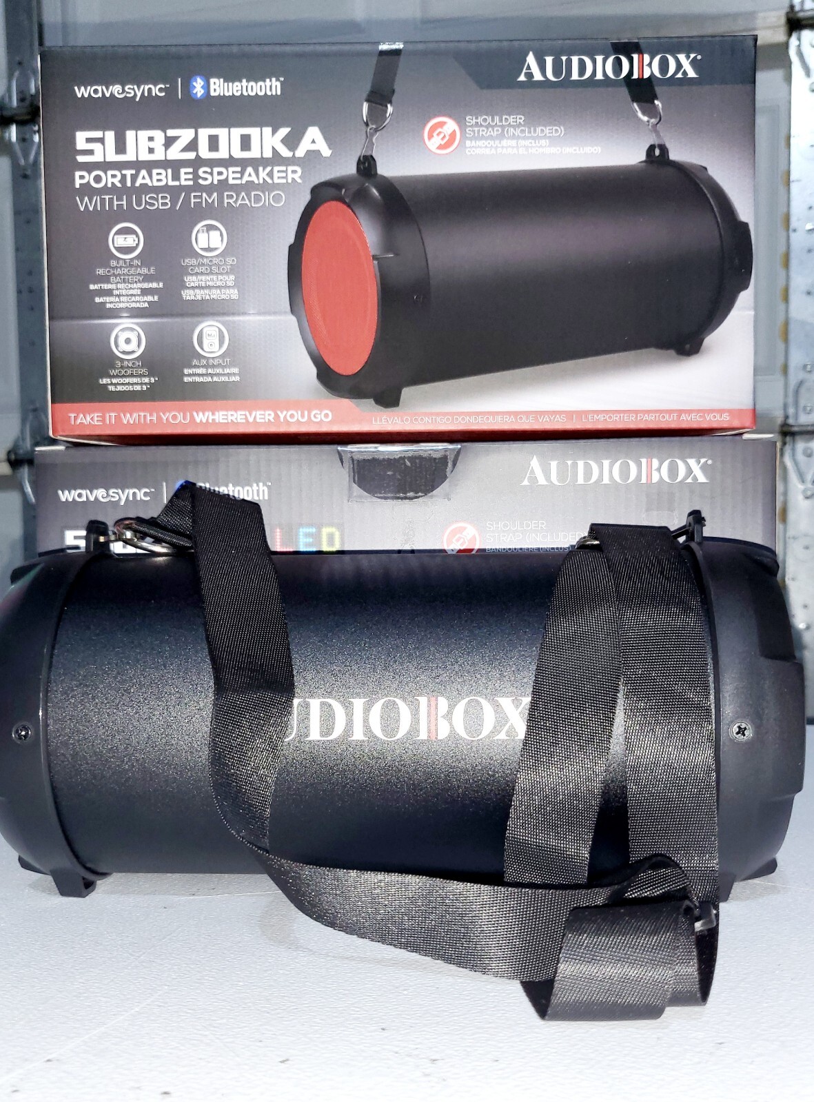 Bluetooth Speaker Audiobox Subzooka with FM Radio USB AUX TF Rechargeable Loud Clear Sound-image