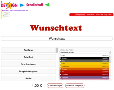 WUNSCHTEXT AUFKLEBER - SCHRIFTZUG Selbst gestalten - SCHAUFENSTER AUTO MOTORRAD - Bild 1 von 3