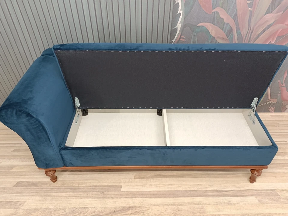 Chaise lounge sofa, Blue sofa couch, Living room sofa, Hidden storage sofa - Image 4 of 4