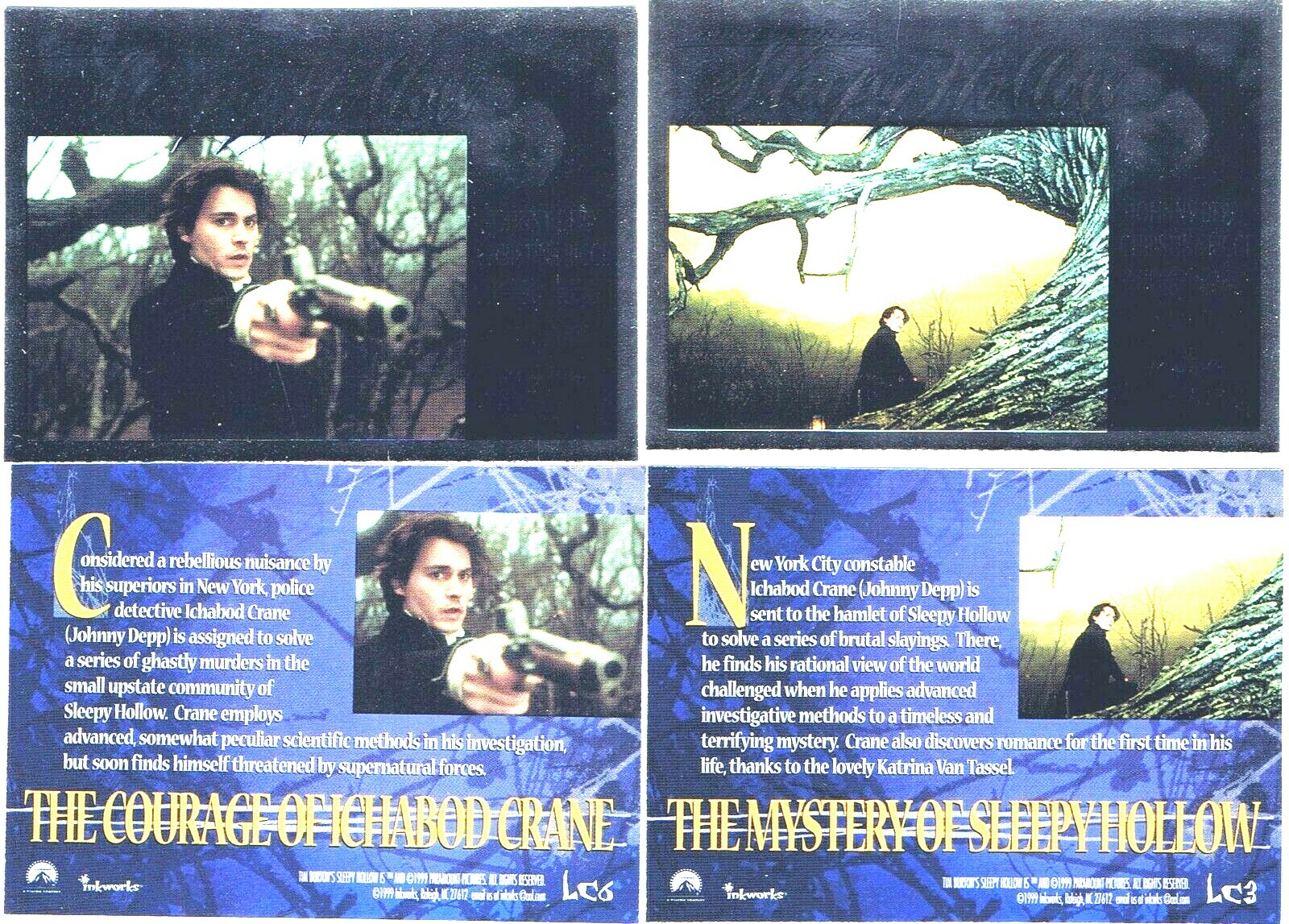 Sleepy Hollow 1999 Inkworks. Singles + Inserts. Check List. Cards $1 + discounts - Picture 7 of 9