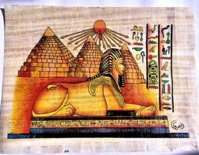 2 große ägyptische Papyrus A3 30*40 cm bedruckt mit verschiedenen Motiven
