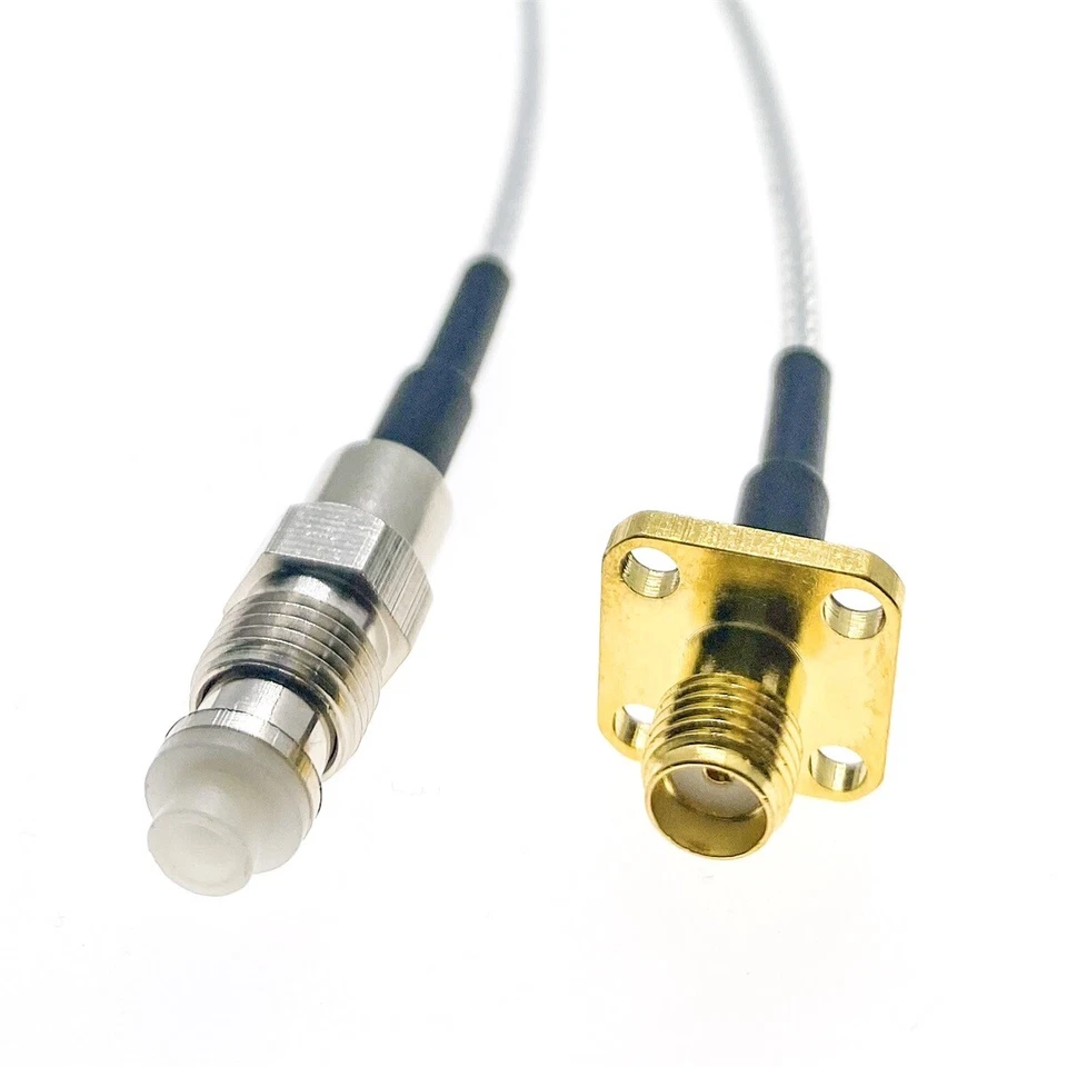FME Female To SMA Female Flange jack Panel Mount RF Jumper Connector RG316 Cable - Image 2 of 4
