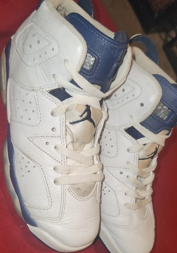 Nike Air Jordan 6 Retro GS Midnight Navy White Gradeschool *Size 6.5Y 384665 141 - Picture 11 of 13