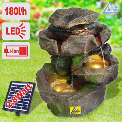 GARTENBRUNNEN SOLAR TEICHPUMPE SPRINGBRUNNEN ZIERBRUNNEN WASSERSPIEL