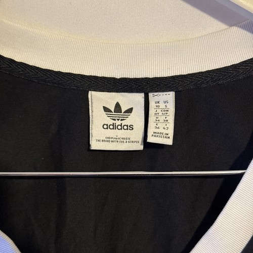 Adidas Women’s Black Short Sleeve Crop Top Size 10 - Picture 3 of 3