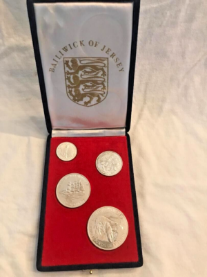 BAILWICK OF JERSEY 4 SILVER COIN SET OF QUEEN ELIZABETH THE SECOND