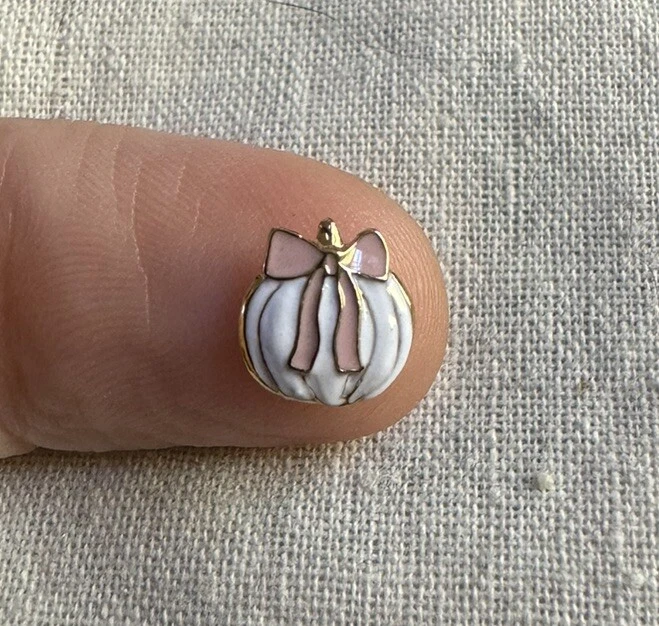 Origami Búho COQUETA CALABAZA con Arco Rosa Esmalte Flotante OTOÑO Y HALLOWEEN Dije Foto 4 de 4