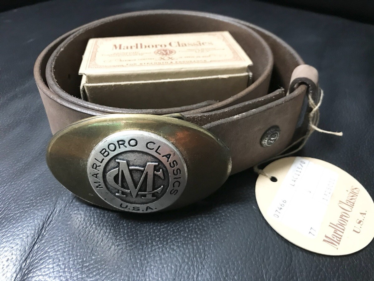 ®️　　　　　　　　　　　　　　【Vintage90's】【英国製】PRL 90s Vintage marlboro classics men's genuine leather belt