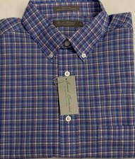 New Daniel Cremieux Casual Short Sleeve Shirt Lavender Plaids Size L 18.50