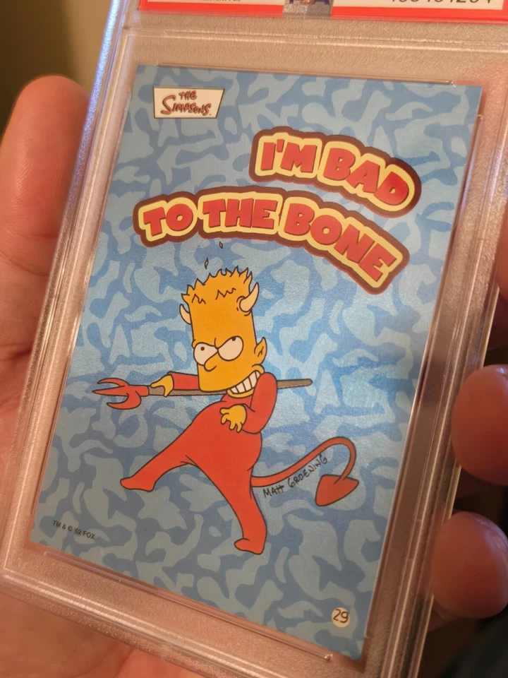 2002 SIMPSONS STICKERS **FOIL** BART BAD TO THE BONE #29 | PSA 10 GEM MINT POP 1 - Image 3 of 4