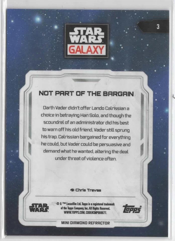 2024 Topps Chrome Star Wars Galaxy Not Part Of The Bargain #3 Base - Image 2 of 2