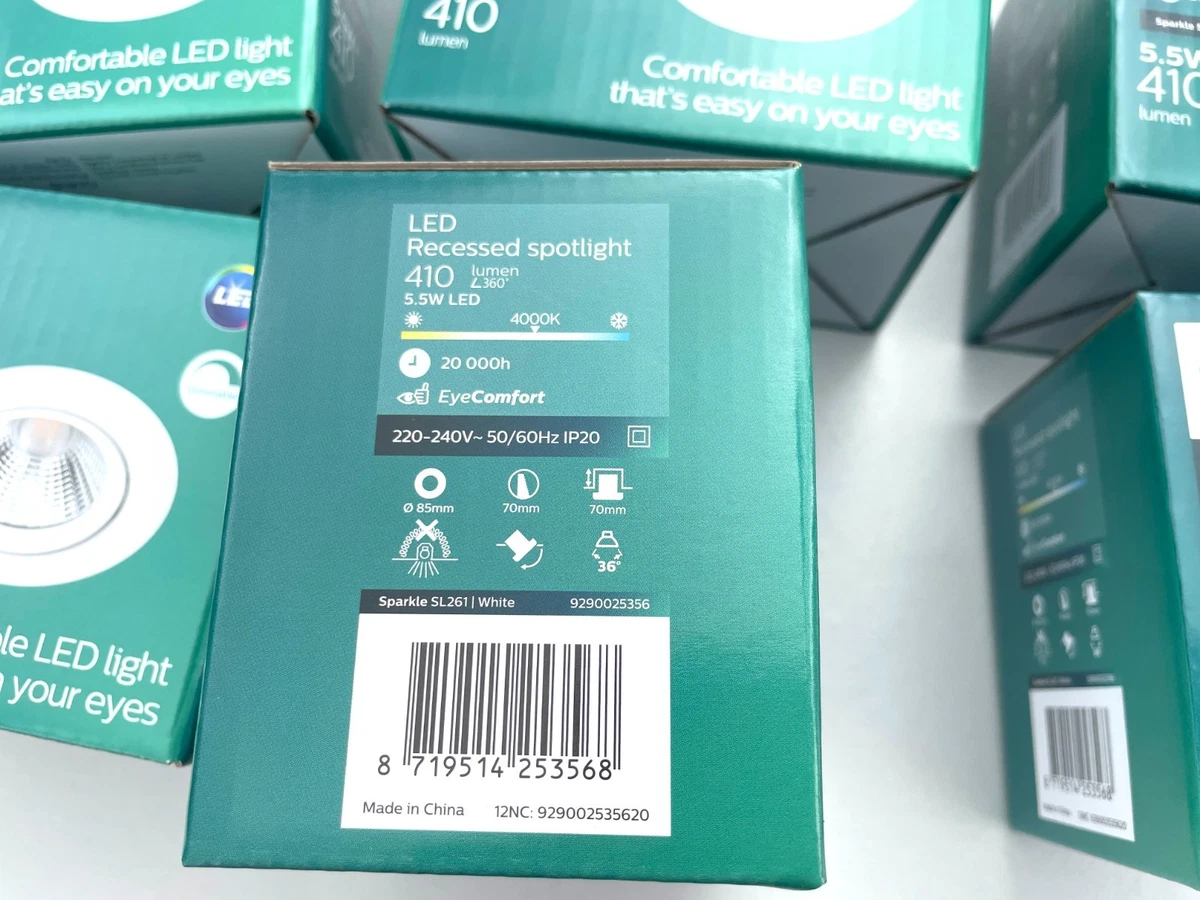 6 x PHILIPS SPARKLE SL261 FOCO LED EMPOTRADO REGULABLE 4000K -5,5W-AJUSTABLE