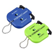 2Pcs Golf Score Indicator 2 Player Stroke Counter Clicker Blue/Green