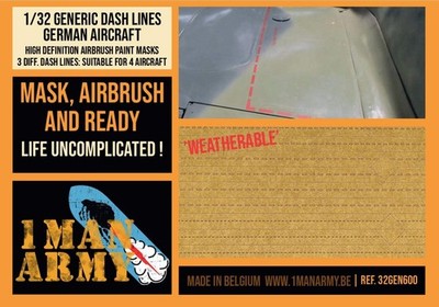 1ManArmy 32GEN600 1:32 German Aircraft Dashed Lines High Definition Airbrush Mas