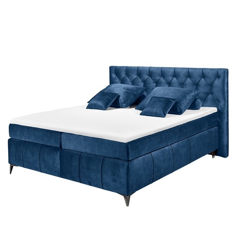 Boxspringbett - mondscheinblau - Tonnentaschenfederkern - H2 - 180x200 cm - Bild 4 von 7