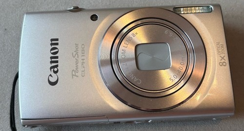 canon powershot elph 180 8x Zoom Tested Works Charger Sd 32Card Case Manual Used
