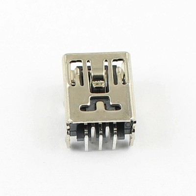 2 pcs Mini USB Female 5Pin 90° PCB Socket Connector 4 Legs HW-MU-5F-21 BLUE YETI