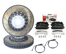 FRONT DRILLED BRAKE DISCS + PADS SENSOR WIRE FOR AUDI RS4 B9 RS5 F53 4M0615301AM