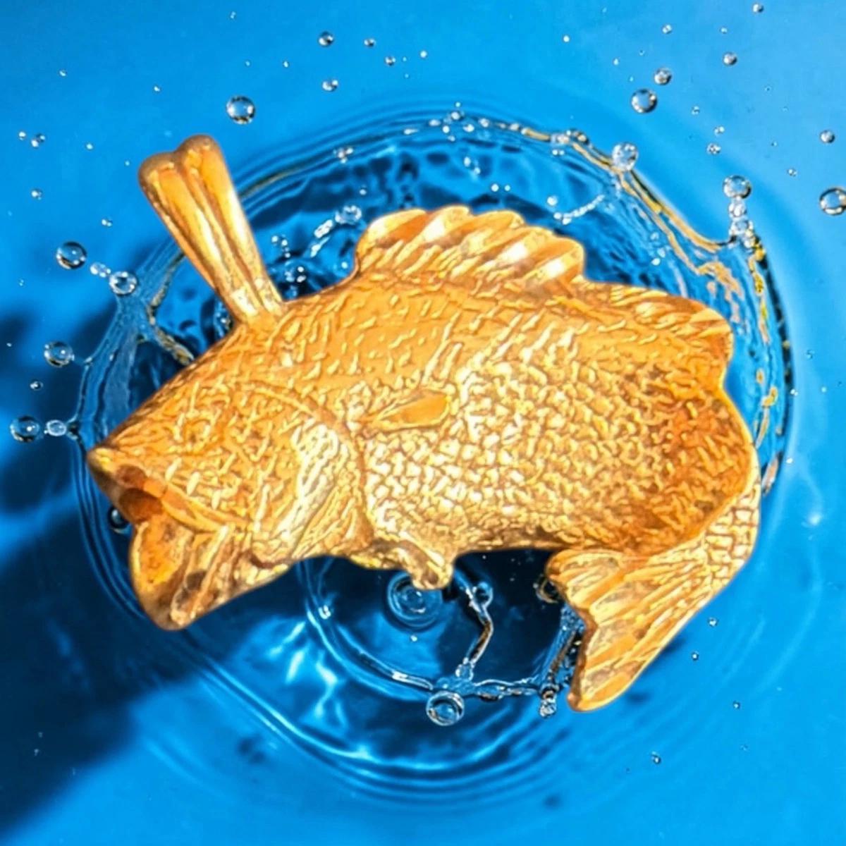 ヴィンテージ　14K　14金　ゴールド　魚チャーム　ジュエリー gold fish charm products for sale | eBay