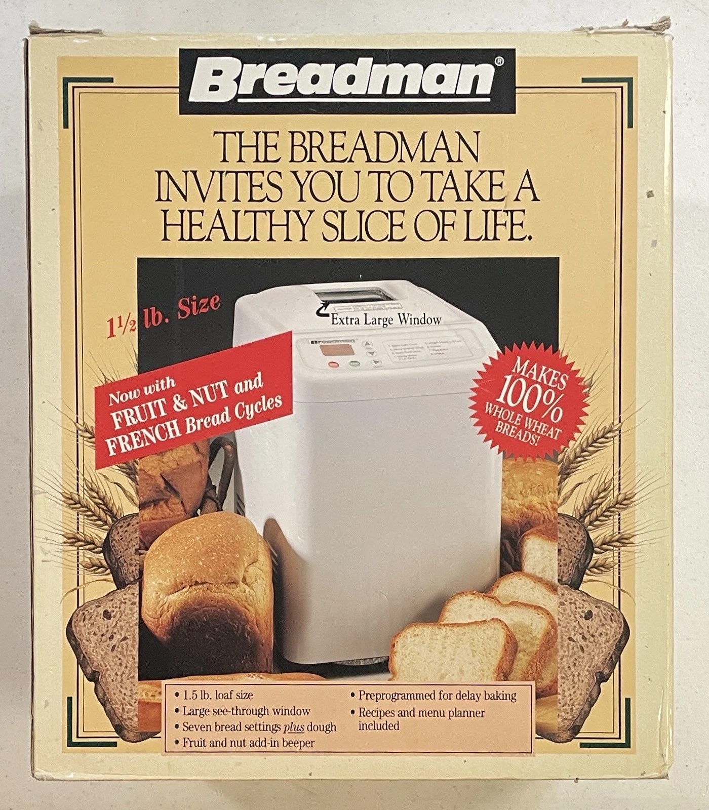 Breadman TR-440 Automatic Bread Maker 1.5 Lb Loaf Homemade Bread Machine
Opens in a new window or ta