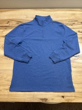 Pendleton Sweater Men  s Large Blue Quarter Zip Pullover Casual Soft Fleece Warm