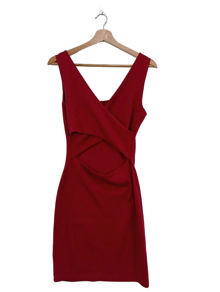 MANGO Vestido tipo overol Mujeres Vestido Talla EU 36 rojo elegante - Imagen 2 de 4