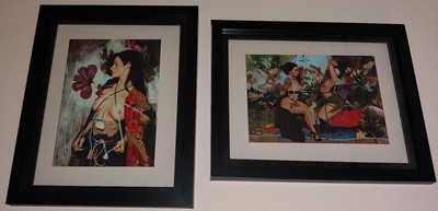 2 Soey Milk 2015 +2020 paintings art prints 5x7 luxe postcards 8.75x10.75 frame 