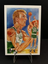 1990-91 NBA Hoops Larry Bird #356 Illustrated Art Checklist Boston Celtics NMT