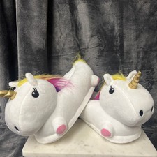 Urmi The Unicorn Plush Slippers For Youth L-XL Or Women  s Size 6.5
