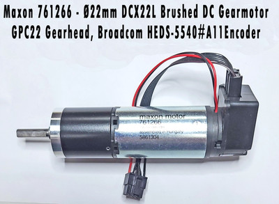 Maxon 761266 - Ø22mm DCX22L Brushed DC Gearmotor, GPC22 Gearhead, HEDS-5540#A11