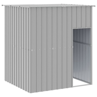 Dog House Outdoor Dog Kennel Cage Shelter with Roof Galvanized Steel vidaXL