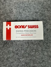 BONES BSAWBX88 8mm Swiss Skateboard Bearings - 8 Pack Brand New